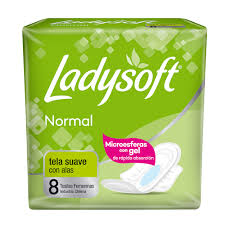 LADYSOFT NORMAL TELA SUAVE CON ALAS 8 UNIDADES